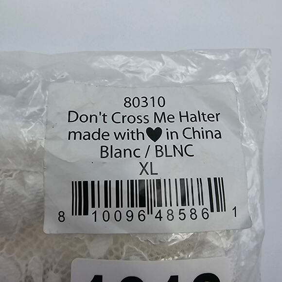 Free People We Are HAH Womans size XL Don't Cross Me Halter Bralette White NEW - Picture 7 of 8